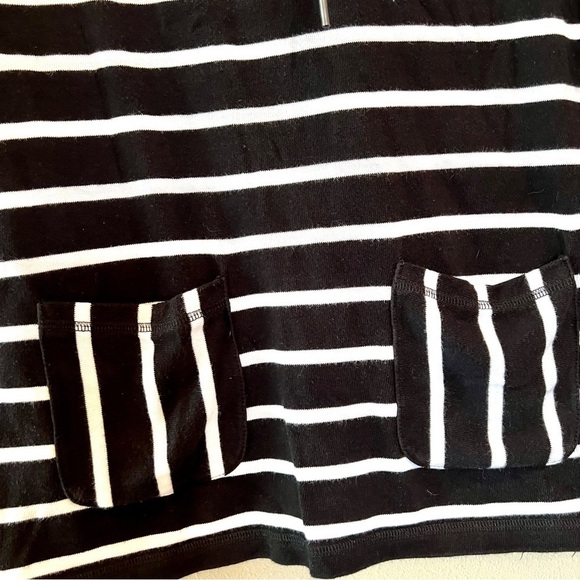 T by Talbots Women Black white stripes Pullover Sweater short sleeves size XS - Picture 5 of 10